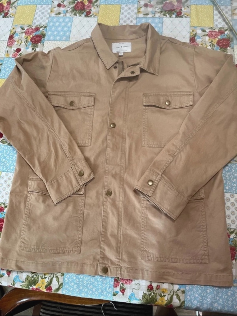 Lucky Brand Beige/Tan Military Field Jacket